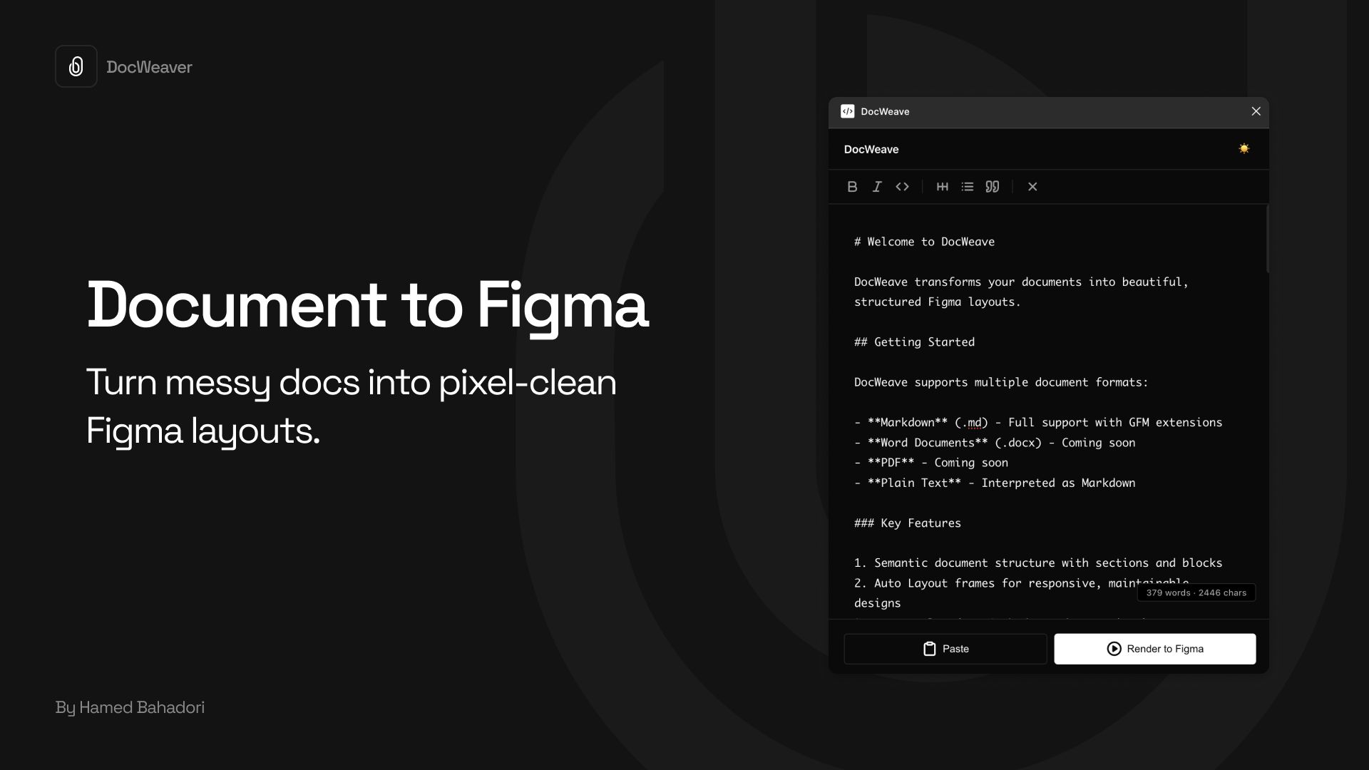 DocWeave — Real Documents, Clean Figma Layouts